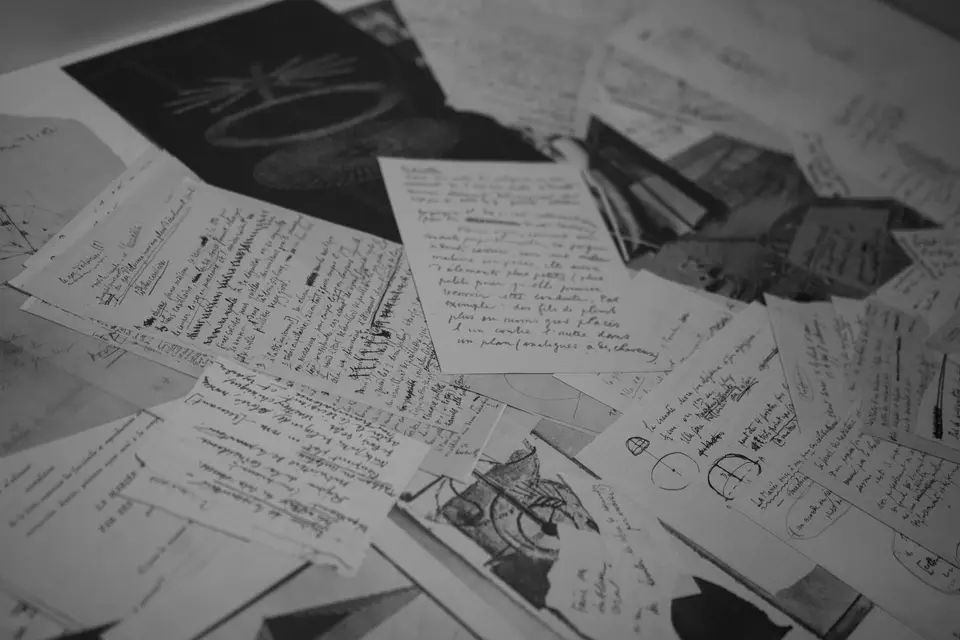 研究筆記把人物、年份與專利串成一條時間線 泛黃的手寫科學筆記與舊文件,呈現味精研究史的檔案氛圍(示意圖)